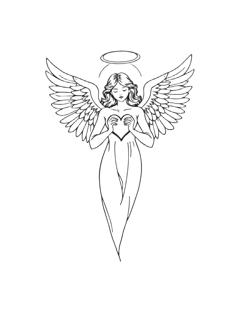 Arcángel Chamuel, ilustración a tinta fina
