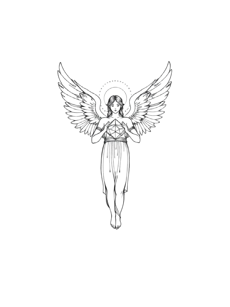 Arcángel Metatrón, ilustración a tinta fina